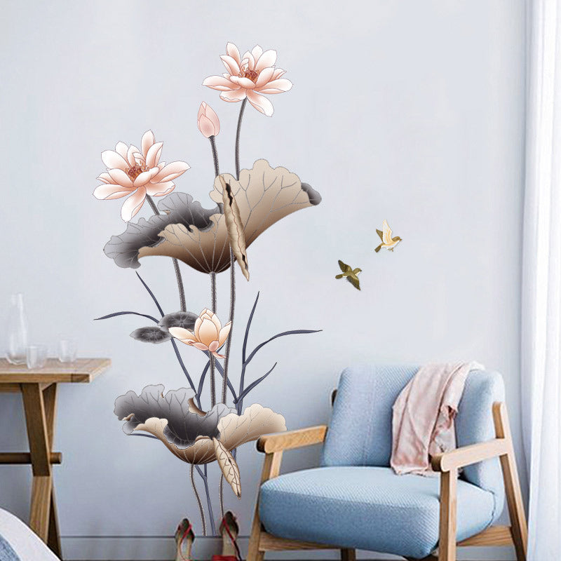 Flower Wallpaper Self-adhesive Living Room Decor Sofa Background Decoration Wall Stickers