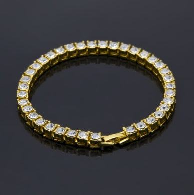 Tin Alloy Gold Color Iced Bracelet