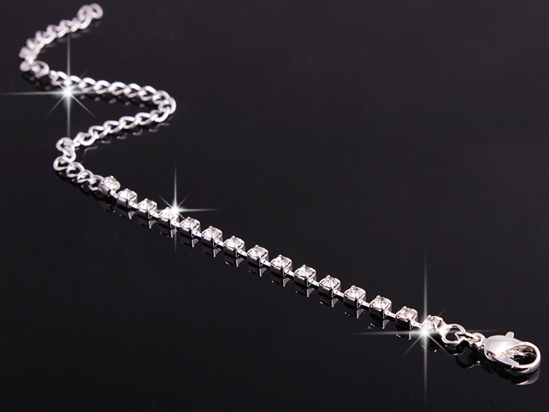 4 Pieces Rhinestones Necklace Set With Earrings Ring And Bracelet