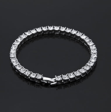 Tin Alloy Gold Color Iced Bracelet