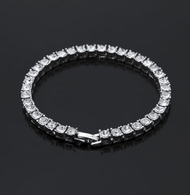 Tin Alloy Gold Color Iced Bracelet