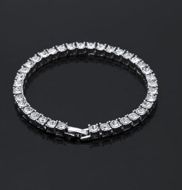 Tin Alloy Gold Color Iced Bracelet